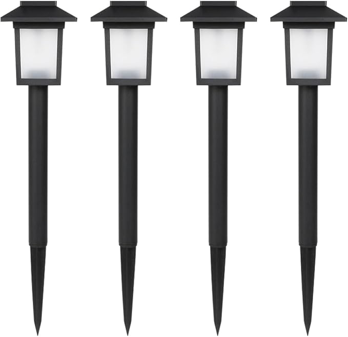 NUOBESTY 4pcs Solar Pathway Lights Outdoor Waterproof LED Garden Ground Lamps Solar Powered Landscape Lighting for Yard Walkway Patio Decor