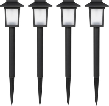4pcs Solar Yard Lights Waterproof Outdoor LED Garden Path Lamps Solar-Powered Lawn Landscape Lighting for Home Patio