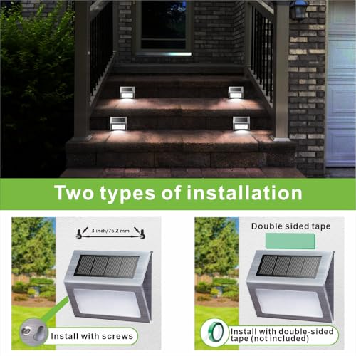 XLUX White Solar Lights for Deck Step Fence Post, SST Housing, 12 Pack
