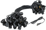 Novelty Lights 100 Feet Heavy Duty Light String with 50 Suspended E26 Sockets, Black - Outdoor Security Flood Light | Lumora