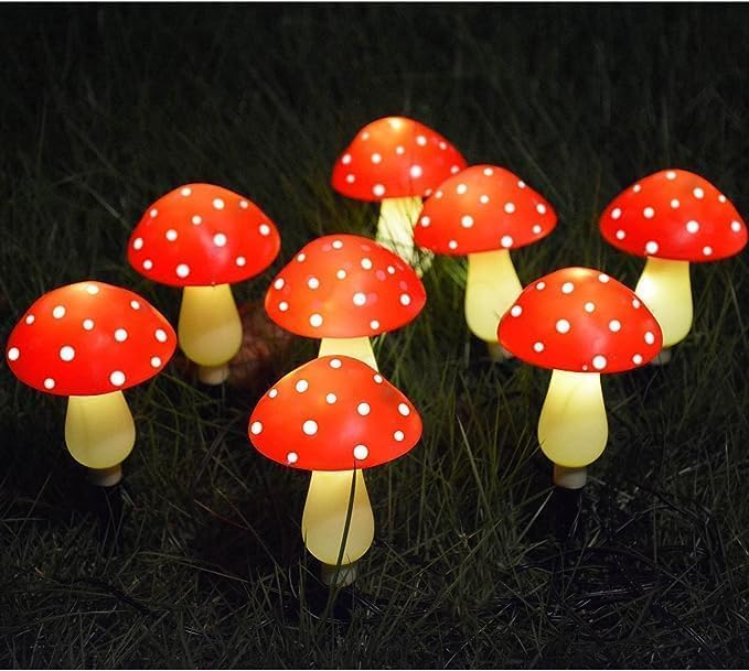 Generic Mushroom Solar Lights Outdoor, Waterproof Mushroom Landscape Lights 8 Lighting Modes Mushroom Garden Fairy | Lumora