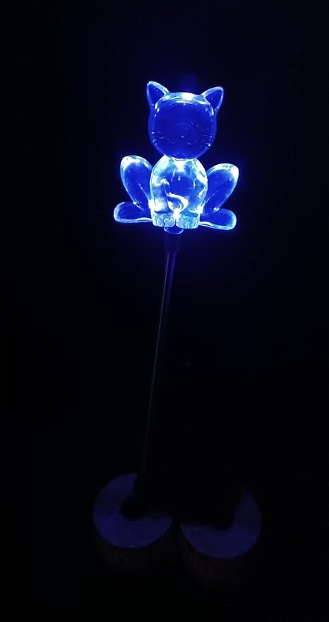Starry Illuminate 1 PCS Solar Color Changing Style Garden Stake Light Pathway Stake Light (Cat)