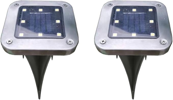 2pcs 8-LED Solar Waterproof Buried Lights Outdoor Garden Landscape In-Ground Solar Pathway Lighting for Yard Patio | Lumora