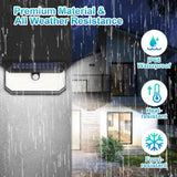 Brightever Solar Outdoor Lights, 4000LM 388 LEDs Motion Sensor Solar Powered Outdoor Light, IP65 Waterproof Exterior Flood Security Lights with 270° Wide Angle & 3 Modes for Patio Garage, 2-Pack