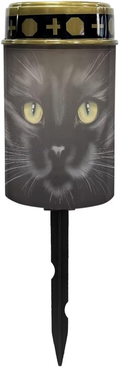 Black Cat Solar Garden Stake Lights,Solar Cemetery for Grave Outdoor Lights, Sympathy Memorial Gifts for Grandmother, for Garden Yard Lawn Patio Decor