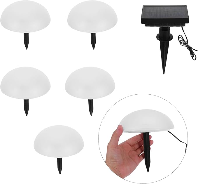 Kisangel Solar Hemisphere Yard Light 5pcs Warm White Solar Ground Inserted Pathway Lamp for Outdoor Garden | Lumora