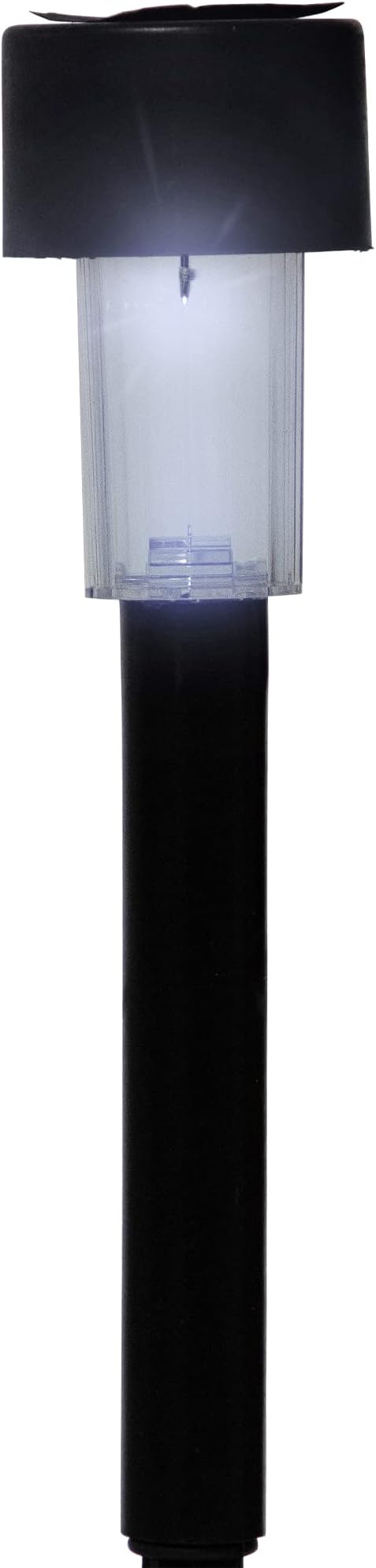 Northlight Set of 10 Black Solar Powered LED Pathway Markers, 12.25"