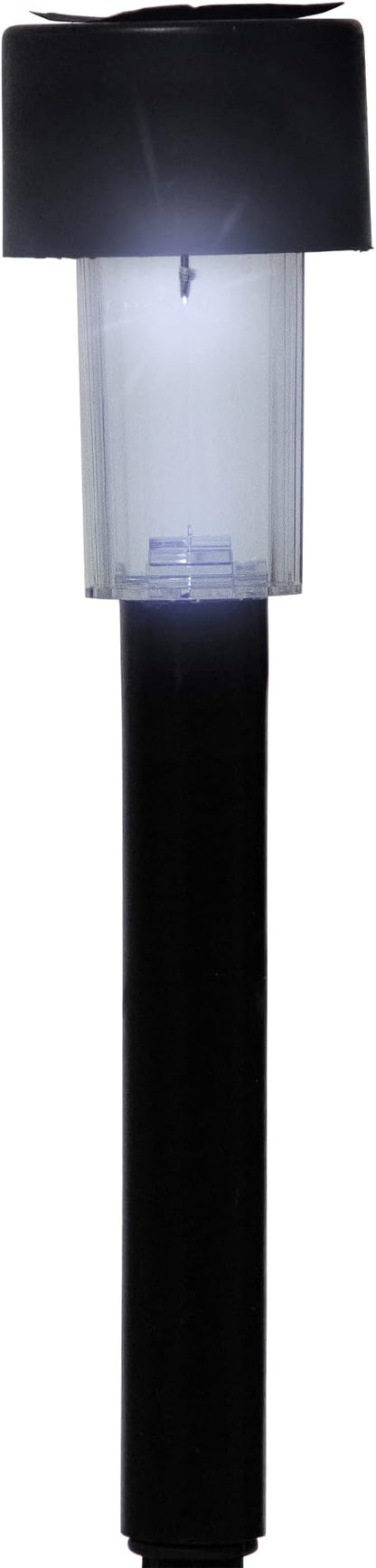 Northlight Set of 10 Black Solar Powered LED Pathway Markers, 12.25"