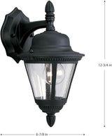Progress Lighting P5862-31 1-Light Cast Wall Lantern with Clear Seeded Glass, Textured Black | Lumora