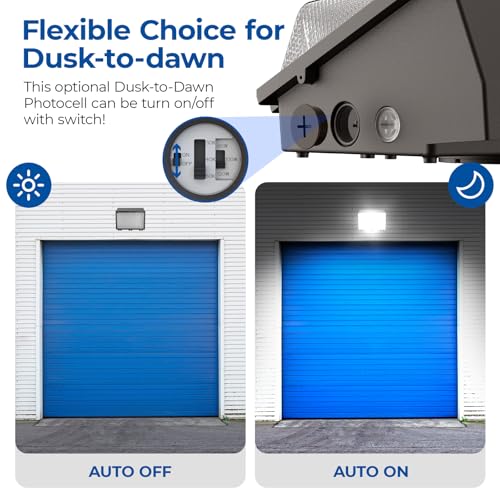 CINOTON 120W LED Wall Pack Light, 3CCT 16800LM, Dusk to Dawn Sensor, 1 Pack