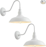 10" Outdoor Barn Lights for Farmhouse, Gooseneck Outdoor Light in Matte White, Farm Exterior Lighting Fixtures with | Lumora