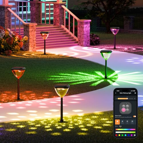 Linkind Smart Solar Pathway Lights SP6,Pattern Switch Solar Lights Outdoor