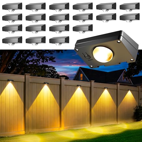 Solar Fence Lights Outdoor Waterproof, Fence Lights Solar Powered 20 Pack