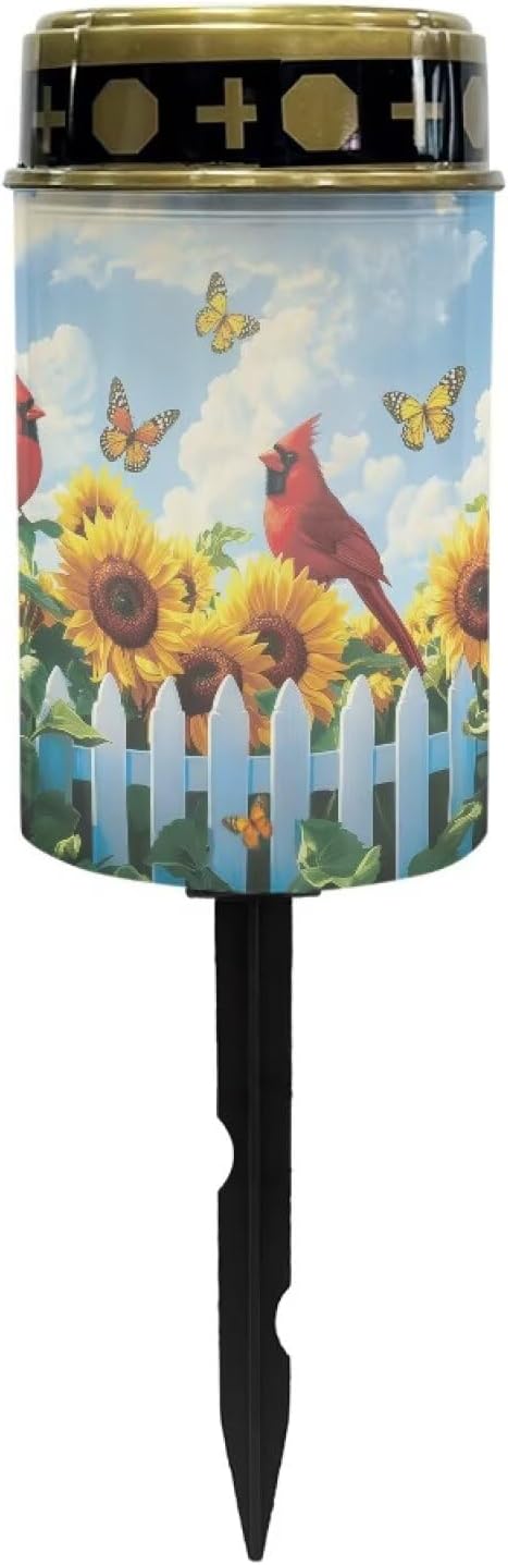 Butterfly Solar Lights Outdoor Waterproof Walkway Cardinal Sunflower Solar Lights for Outside Decorations in Memory of Loved Ones