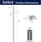 Solus 7-Foot Direct Burial Lamp Post – Aluminum Outdoor Light Pole with Decorative Cross Arm & Dusk-to-Dawn Sensor | Lumora