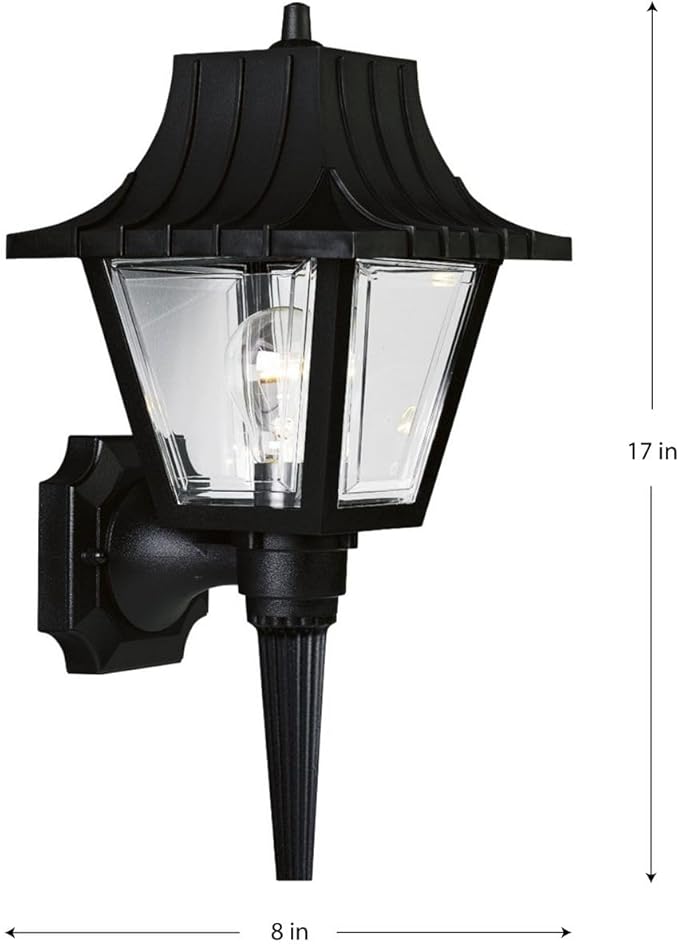 Progress Lighting Mansard Collection 1-Light Clear Beveled Acrylic Shade Traditional Outdoor Large Wall Lantern | Lumora