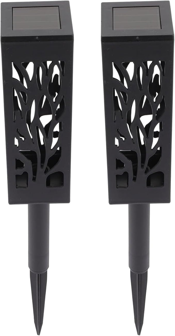 Beaupretty 2 Pcs Solar Garden Path Lights Hollow Tree Pattern LED Ground Stake Lights Warm White Outdoor Landscape | Lumora