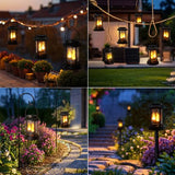 Beautyard 6 Packs Outdoor Solar Candles Lights Flickering Decorative Lantern Stake Lighting for Garden, Backyard, Lawn, Pathway, Patio Accessories and Decor ( Small 6 Pack , Black )…