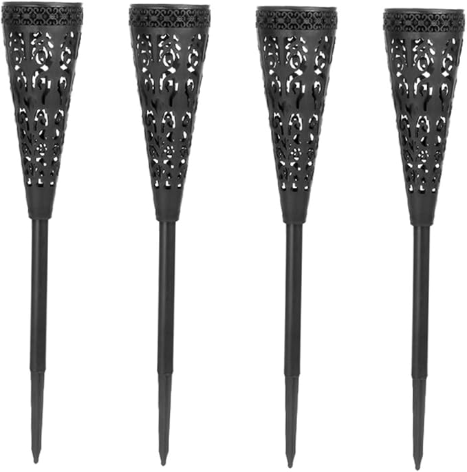 4pcs Solar Pathway Lights Outdoor LED Garden Lights Waterproof Solar Lawn Decor Warm White Projection Landscape Lighting for Patio and Yard