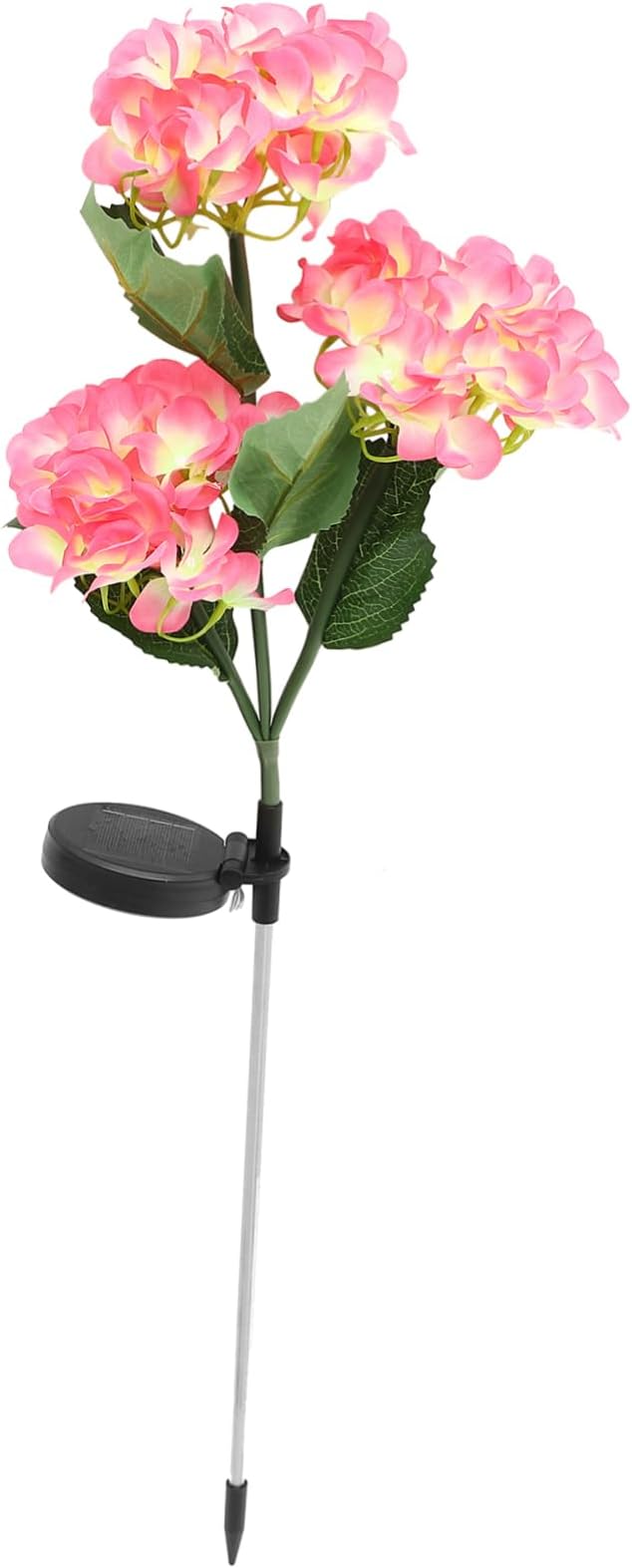 DOITOOL 4pcs Garden Solar Hydrangea Stake Lamp Decorative Outdoor Solar Lights for Pathway and Design Easy Installation for Lawn and Garden Decor