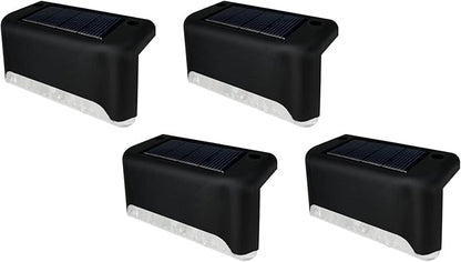 Solar Outdoor Lights, Waterproof Solar Powered Steps Light Outdoor, Wireless LED Lighting Lamp Fence Walkway Patio Stair Garden Path Rail Backyard Fences, 4 Pack Warm White