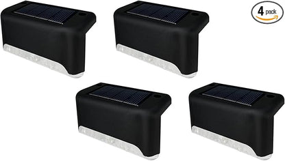 Agatige 4PCS Solar Deck Lights Outdoor, High Strength Solar Step LED Light Stair Lamp Patio Accessories for Outdoor Stairs, Step, Fence, Yard, Patio, Railing, Garden and Pathway