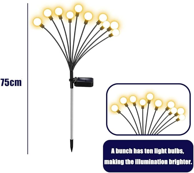Solar Lights Outdoor, Decorative Animal & Flower Shaped Landscape Lights with Warm/Colorful LED, Auto On/Off Waterproof Solar Powered Decor for Yard Lawn Patio Gift Idea (Warm-Firefly-6pack)