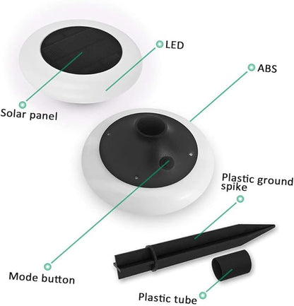 POPETPOP RGB Solar Garden Light Walkway Lights Solar Powered Ground Plug Outdoor Landscape