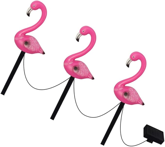 NUOBESTY Flamingo Solar Garden Lights Outdoor Stake Decorative Lighting for Patio and Walkway Unique Led Landscape Decor Way