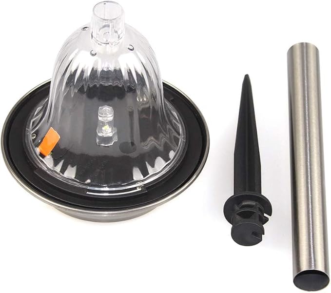 Uonlytech 2pcs Solar Led Garden Light Stainless Steel Outdoor Lamp for Landscape Decoration for Pathways Patios Yards and Events White Light