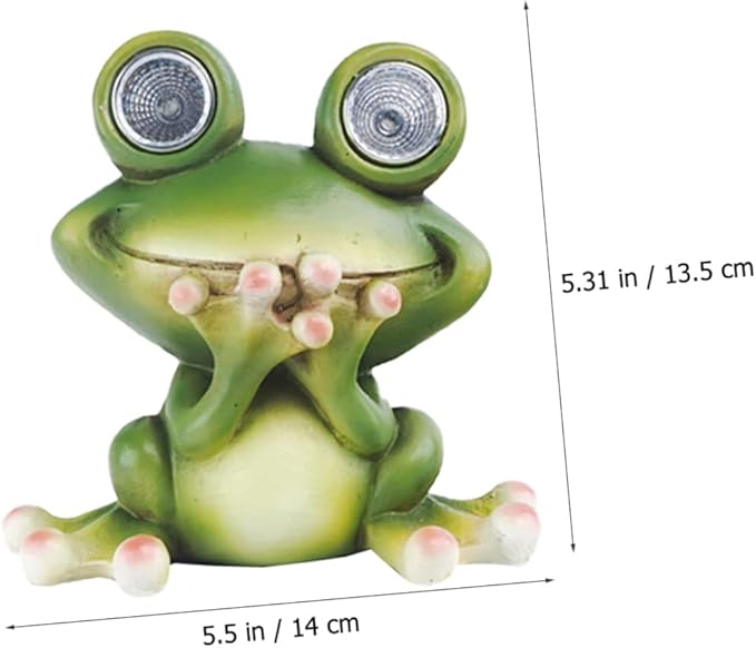 BESPORTBLE Frog Decorative Outdoor Solar Light Resin Craft Ornament Garden Landscape Lamp Easy Install Solar Pathway Lights