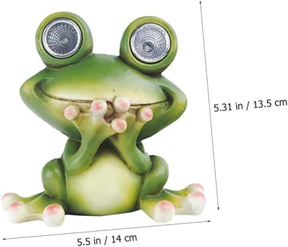 BESPORTBLE Frog Decorative Outdoor Solar Light Resin Craft Ornament Garden Landscape Lamp Easy Install Solar Pathway Lights