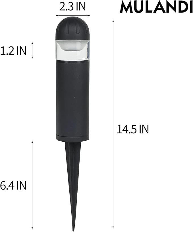 LED Landscape Bollard Pathway Light, 2W, DC 12V Low Voltage Path Lighting Outdoor Waterproof, Die-Casted Aluminum Housing for Garden Light, 3000K Warm White Pack of 2