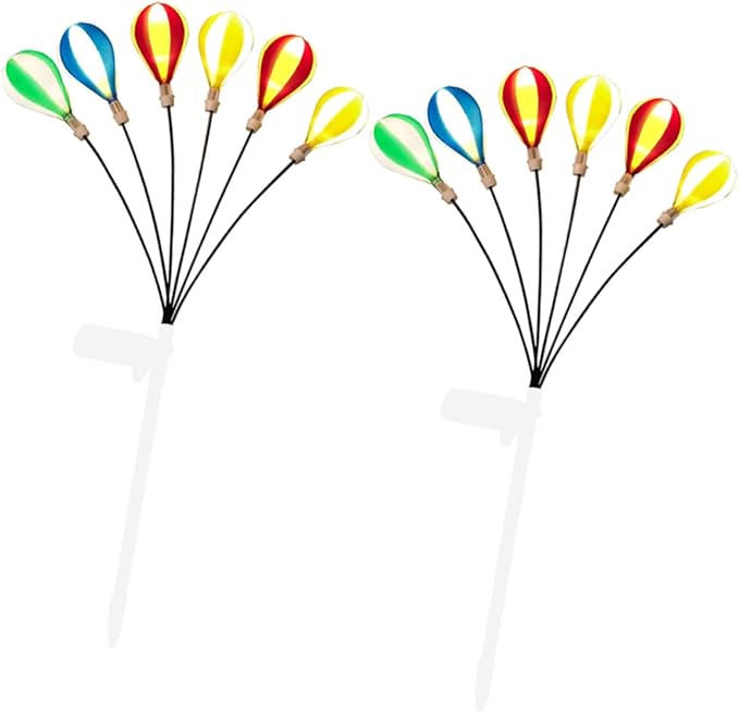 VANZACK Solar-Powered Garden Lights 2 Pack Air Balloon Shape Decorative Stake Lights Led for Outdoor Yard Decorations Automatic Night Lighting Energy-Saving