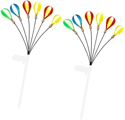 VANZACK Solar-Powered Garden Lights 2 Pack Air Balloon Shape Decorative Stake Lights Led for Outdoor Yard Decorations Automatic Night Lighting Energy-Saving