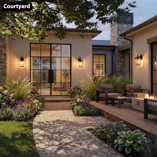 Outdoor Wall Light Fixture, Modern Black Porch Light, Outside Wall Lantern