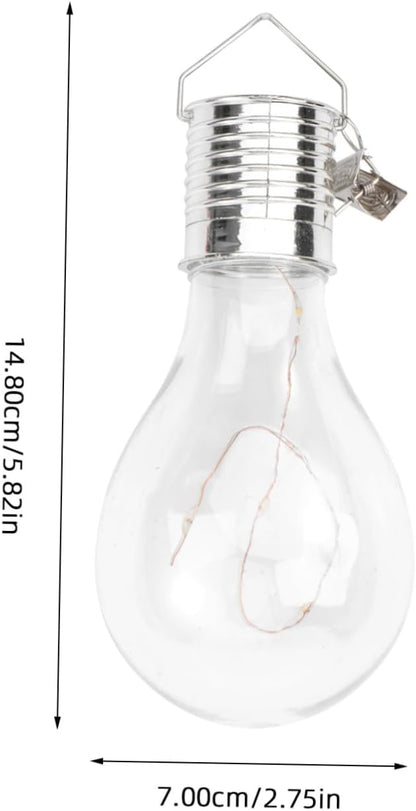 DOITOOL 6pcs Solar Powered Copper Wire Led Hanging Bulb Warm White Light for Garden Patio and Party Decoration Easy to Install Low Power Consumption