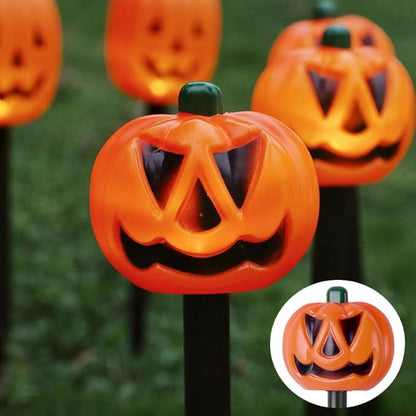 Solar Pumpkin Garden LED Stake Lights for Halloween Decorations Outdoor Waterproof Halloween Yard Stake Lights 1Set Of 5Pack For Garden Patio Yard Pathway Grave (Pumpkin)