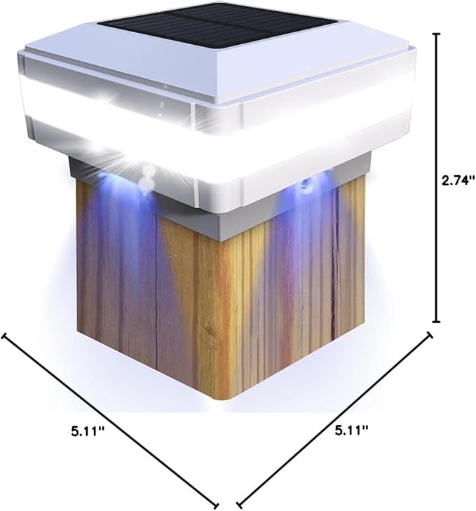 Sumaote Solar Post Cap Light for 4x4 Wooden Post, 52 LEDs 160 Lumen Outdoor Deck Lights IP65 Waterproof, 6000K | Lumora
