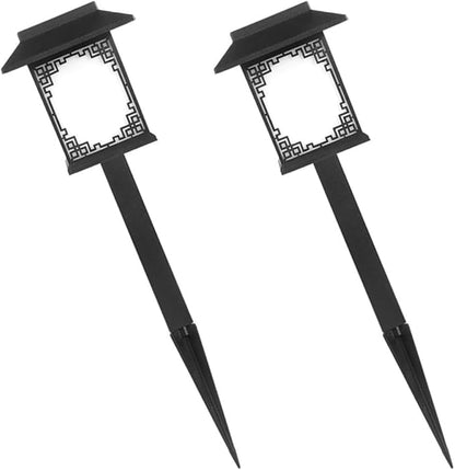 ARTIBETTER 2pcs LED Solar Stake Lights Waterproof Outdoor Garden Path Yard Lamp White Light for Lawn and Patio Landscape Lighting