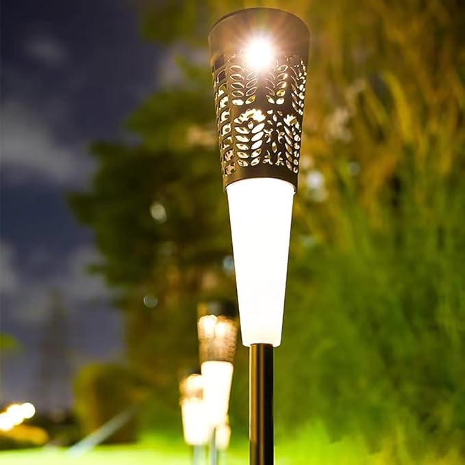 Solar Pathway Lights Outdoor, 4 Pack Color Changing Solar Garden Lights, Auto On/Off LED Landscape Lighting Decorative for Lawn Walkway Patio Yard Landscape (Multicolor&Warm White)