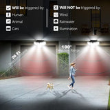 Solar Lights Outdoor 2 Pack, 300 LED Motion Sensor Lights, 4 Heads, IP65