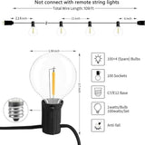 LED G40 Outdoor String Lights Patio Lights 109FT with 104 LED Shatterproof Bulbs, Weatherproof Commercial Hanging | Lumora