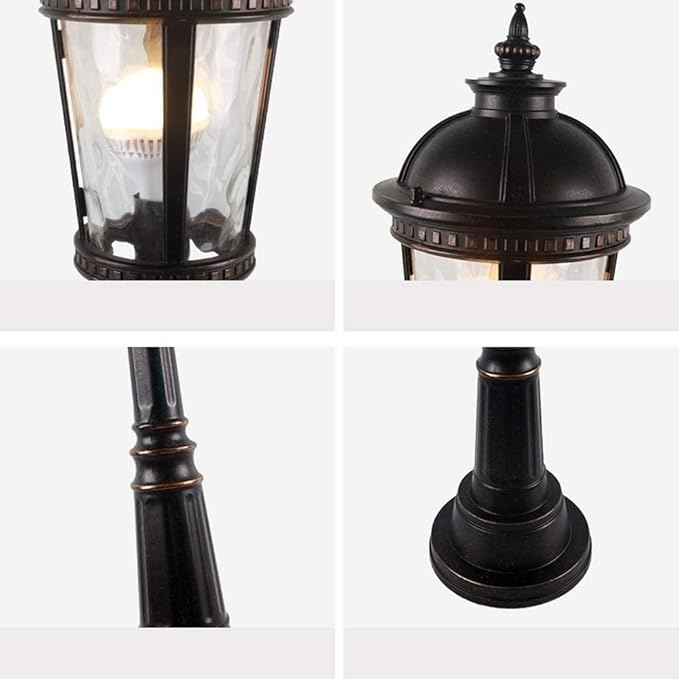 Lights Outdoor IP54 Waterproof Outdoor Column Post Lamp Glass Lantern European Victoria Antique Metal High Pole | Lumora