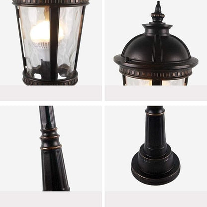 Lights Outdoor IP54 Waterproof Outdoor Column Post Lamp Glass Lantern European Victoria Antique Metal High Pole Street Light Garden Community Swimming Pool Retro Post Bollard Light E27 Edison Stadium
