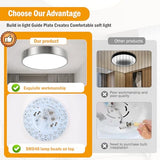 Flush Mount Ceiling Light,Satin Nickel LED Dimmable 3CCT 13"