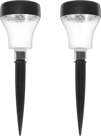 ibasenice 2pcs Solar Garden Stake Lights Waterproof Solar Pathway Lamps for Yard Patio Outdoor Landscape Lighting with Warm LED Color Powered Yard Lanterns for Garden Walkway