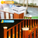 VOLISUN 4Pack Solar Post Cap Lights, 2 Color Modes Deck Lights, White
