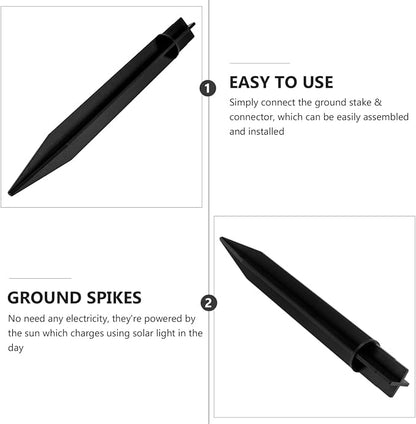 5pcs Solar Powered Plastic Ground Spike Lamp, Outdoor Landscape Lighting Stakes for Solar Lights, Durable Ground Plug, 5.5 Inches Height, Ideal for Gardens and Pathways