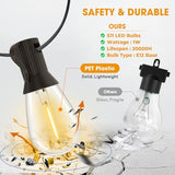 GvvooHome Outdoor String Lights, 25FT LED Waterproof Patio Lights